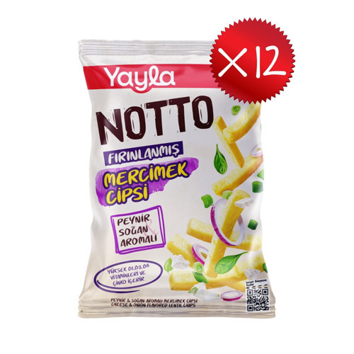 Notto Peynir Soğan Aromalı Mercimek Cipsi 55 g x12