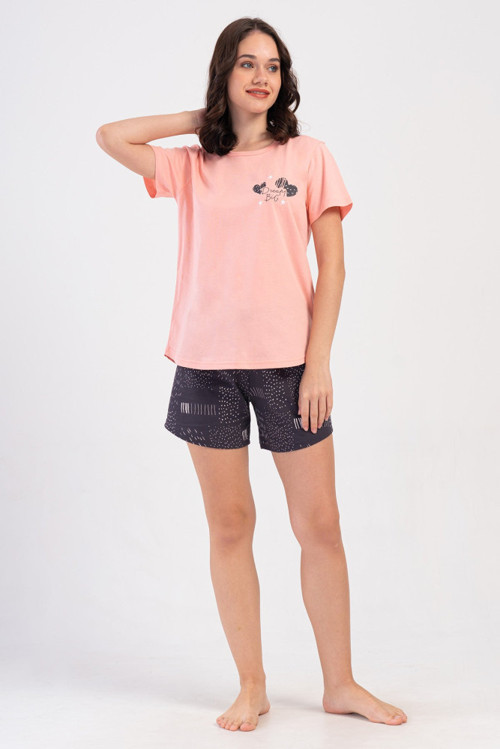 YAKE STORE KADIN P.SUPREM XXL O YAKA KISA KOL ETEGI OVAL SORT TAKIM - BABY PINK