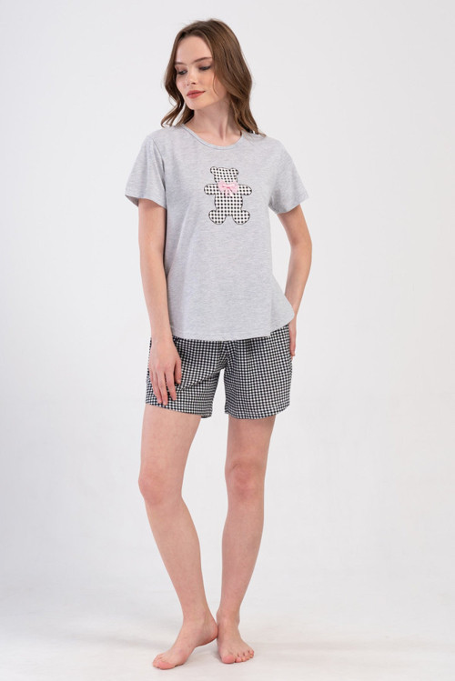 YAKE STORE KADIN P.SUPREM XXL O YAKA KISA KOL ETEGI OVAL SORT TAKIM - GRAY MELANGE