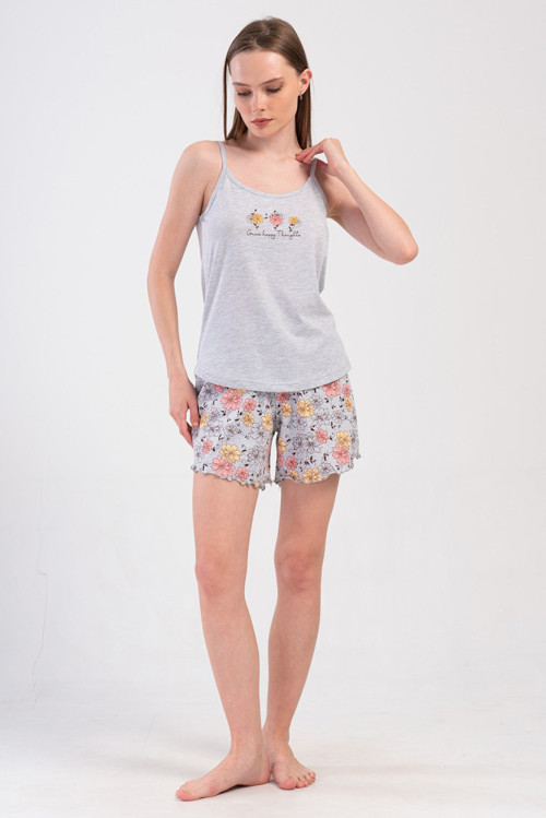 YAKE STORE KADIN P.SUPREM IP ASKILI BIBILALI ETEGI OVAL SORT TAKIM - GRAY MELANGE