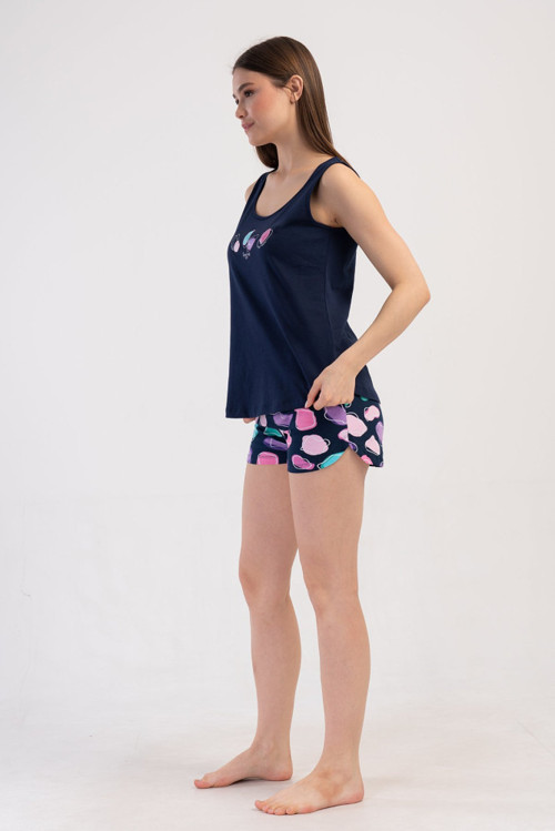 YAKE STORE KADIN LYC SUPREM O YAKA GENIS ASKILI ETEGI OVAL SORT TAKIM - NAVY BLUE