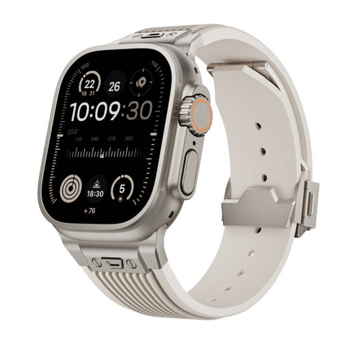 Apple Watch Ultra 3 49mm Endurance Pro 316L Çelik Bağlantı Parçalı Silikon Kordon Kayış