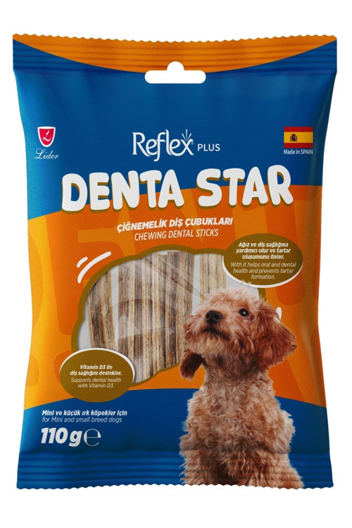 Plus Denta Star Çiğnemelik Diş Çubukları 2Adet 110Gr Diş Sağlığı Destekleyici Küçük Irk Köpek Ödül Maması