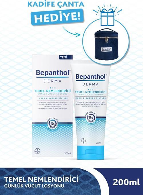 Derma Temel Nemlendirici Günlük Vücut Losyonu 200ml + Kadife Çanta