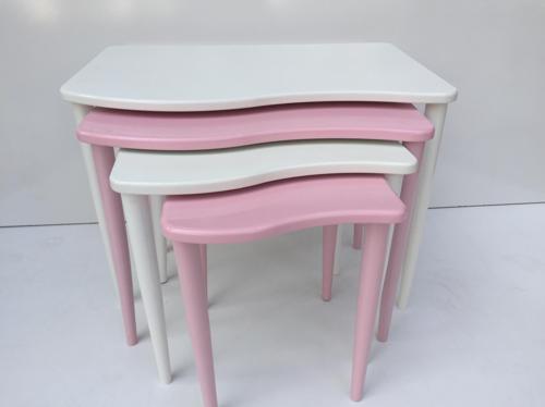 Zigon 13226 S Model Kayın RETRO Ayak Parlak pembe-beyaz renk MDF Tabla Elyapım
