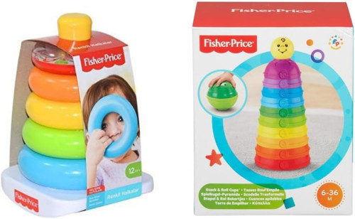Fisher Price Renkli Halkalar Ve Numaralı Kaplar Eğlenceli Oyuncak Seti