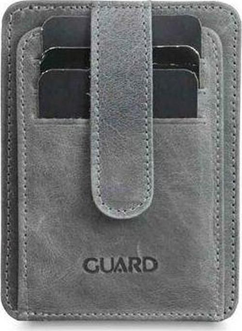 Dikey Crazy Gri Deri Kartlık - GRD2403XW22453