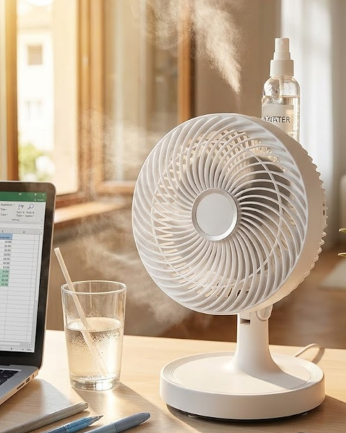 popüler Mini Masaüstü Vantilatör Sessiz Çalışan 2 Kademeli Fan Otomatik Salınımlı 2026
