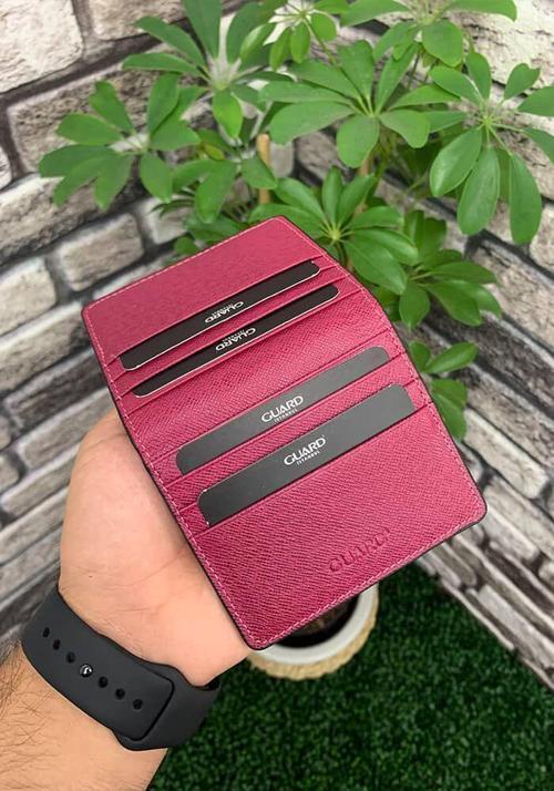 Fuşya Saffiano Patlı Tasarım Deri Kartlık - GRD2403XW22171
