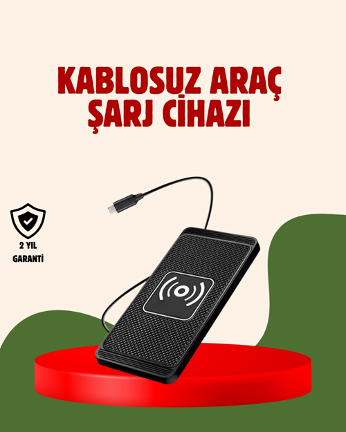 İthalat® Kablosuz Manyetik Araç Şarj Pedi – Hızlı, Güvenli, Isınma Korumalı Tasarım