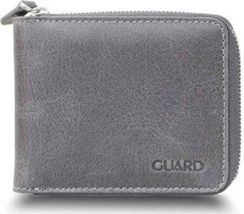 Antik Gri Fermuarlı Yatay Mini Deri Cüzdan - GRD2403XW22461