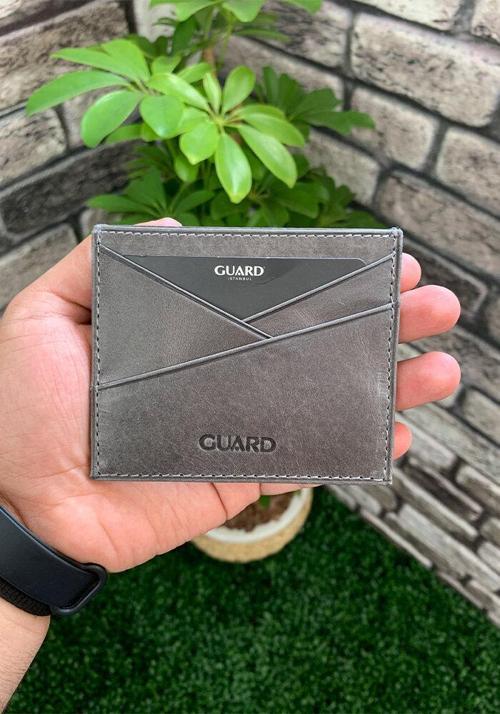 Antik Gri Hakiki Deri Kartlık - GRD2403XW22431