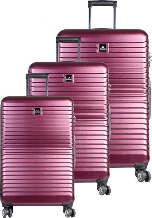 Polikarbon Kırılmaz Bordo Seyahat Valizi 3'lü Set - GRD2403XW22546