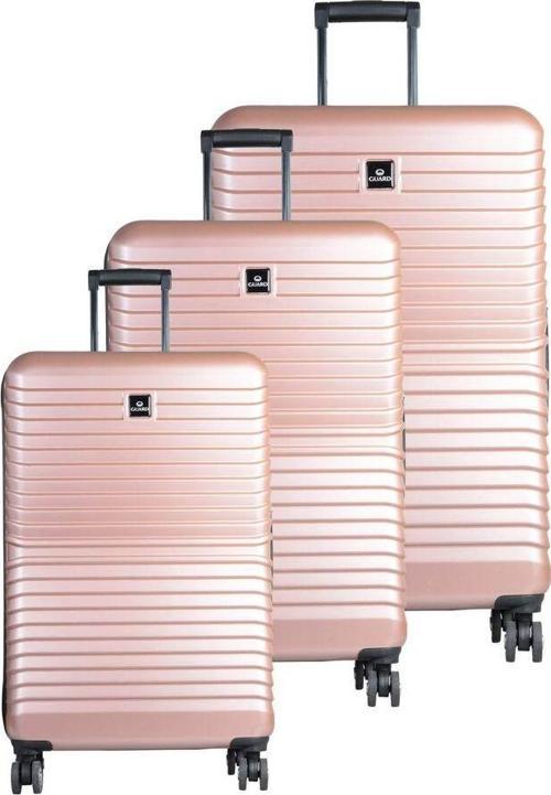 Polikarbon Kırılmaz Gül Kurusu Seyahat Valizi 3'lü Set - GRD2403XW22545