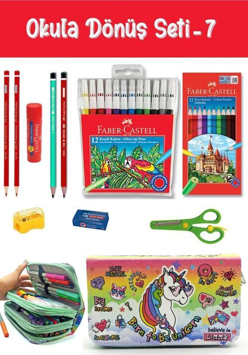 Kırtasiye Seti Tarz Cool Unicorn Yeşil Kalem Kutulu 11 Parça Okula Dönüş Set:7