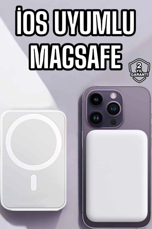 5000 Mah İos Uyumlu Magsafe Kablosuz Şarj Hızlı Şarj Desteği