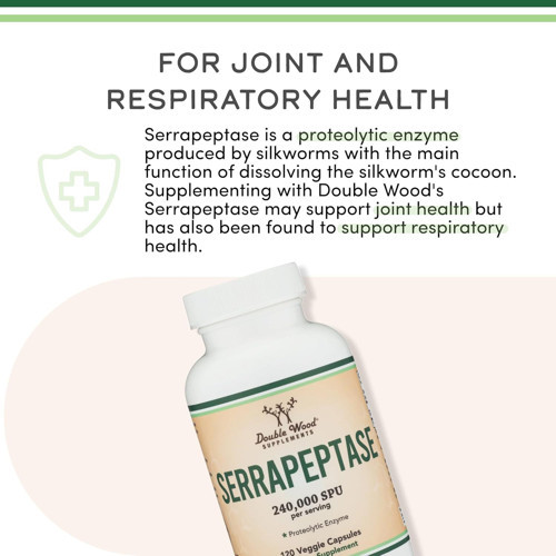 Serrapeptase 240,000 Proteolytic Hearth Enzyme Joint Health 120 Caps