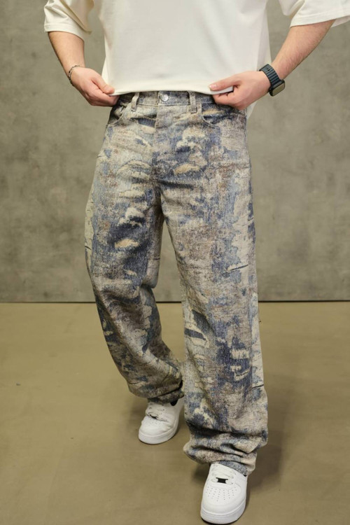 Blue Baggy Jeans Pantolon