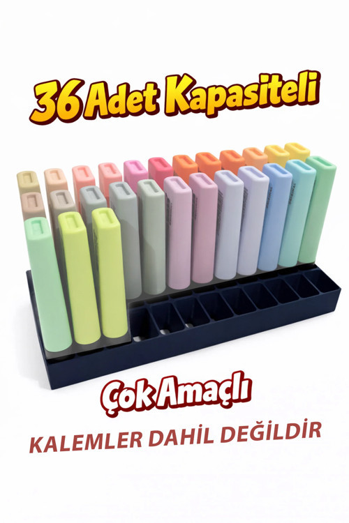 36 Adet Kapasiteli Keçeli Kalem Standı & Fosforlu Kalem Standı | Minimal Tasarım