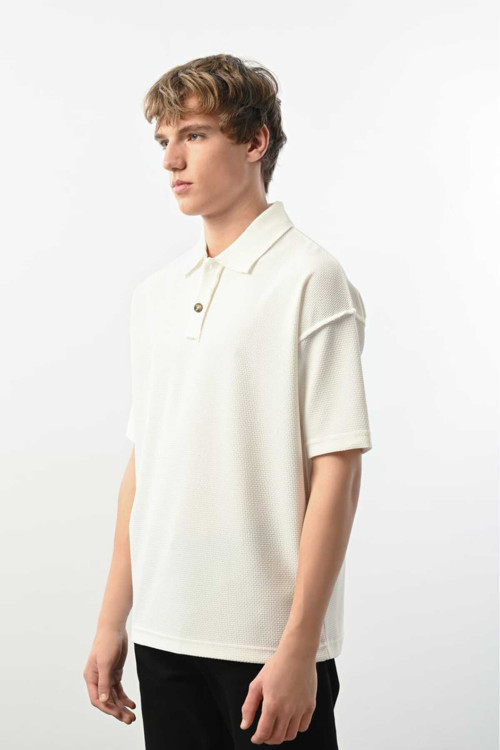 Polo Yaka Ekru Tshirt