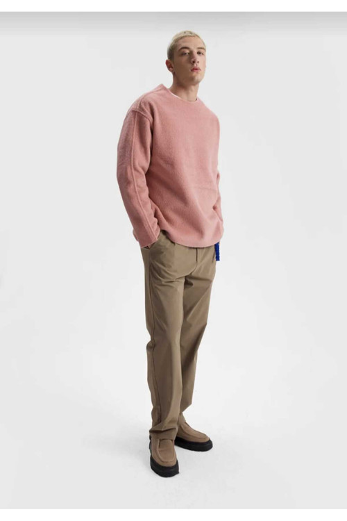 Oversize Pembe Kaşe Sweatshirt