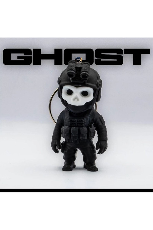 Ghost Figürlü Taktik Asker Anahtarlık – 5 Cm Mini Koleksiyon Anahtarlık