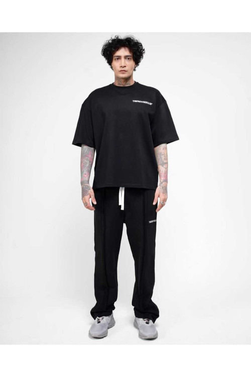 Siyah Sırt Baskılı Oversize Tshirt