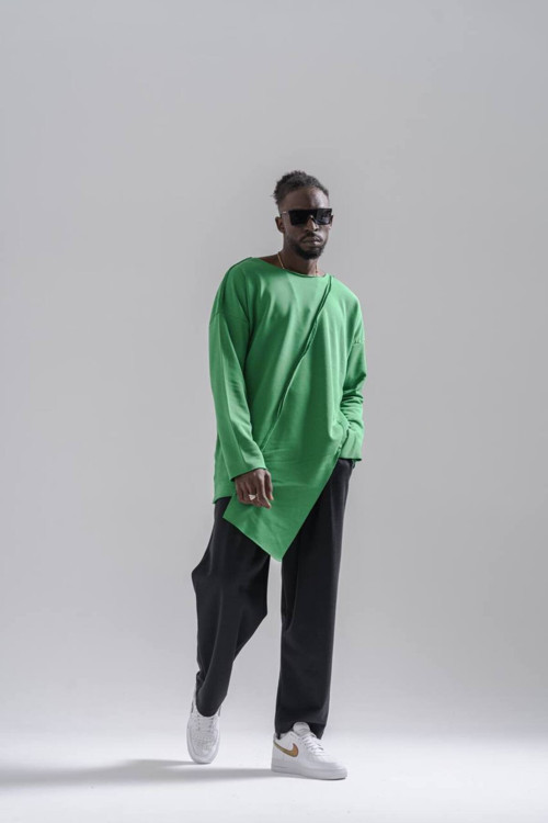 Yeşil Asimetrik Sweatshirt