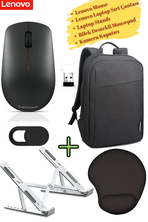 Kablosuz Mouse GY50R91293, Laptop Sırt Çantası, Kamera Kapatıcı, Laptop Standı, Mousepad,