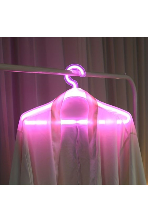 Neon Işıklı Elbise Askısı Neon Led Askı Aydınlatma