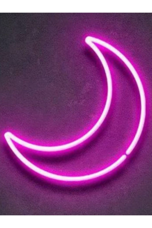 Hilal Neon Led Ay Pleksi Neon Led Pembe Hilal Moon Neon Led Aydınlatma Dekorasyon