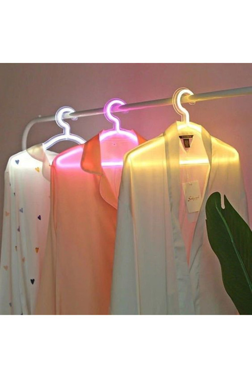Neon Işıklı Elbise Askısı Neon Led Askı Aydınlatma
