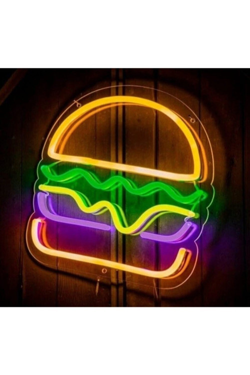 Neon Led Işıklı Hamburger