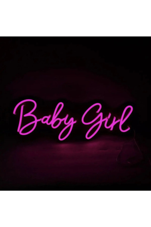 Baby Girl Yazılı Neon Led Turuncu