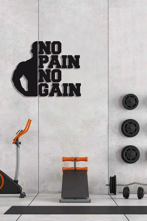 Fitness Gym Ahşap Duvar Dekoru-Spor Salonu Dekoru 50X30