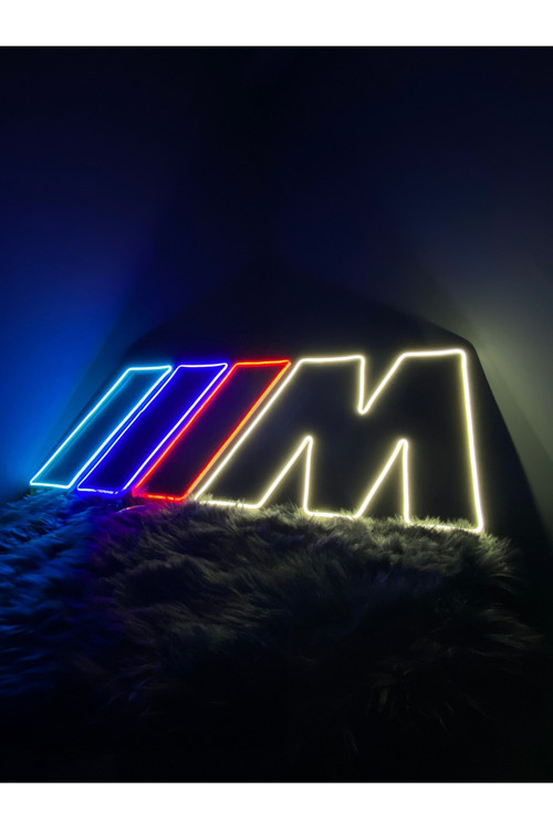 Neon Led Tabela M Logo Modeli Duvar Dekorasyon