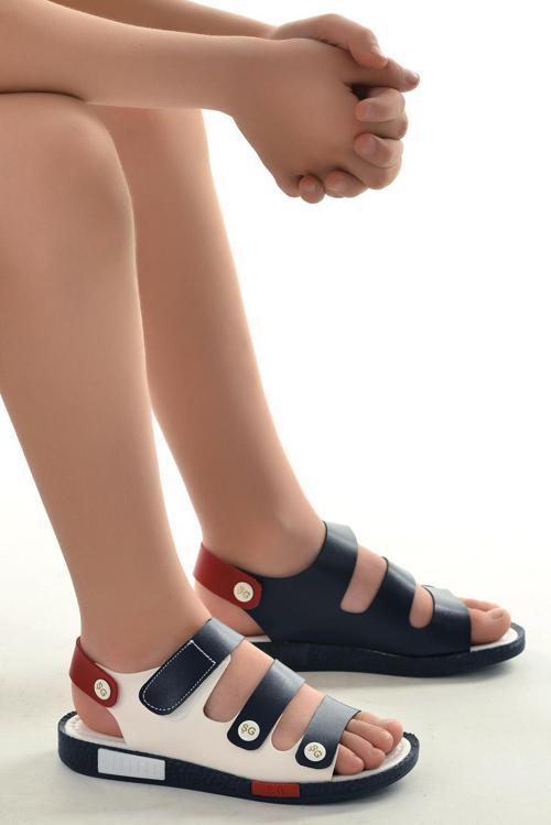 Erkek Çocuk Sandalet Şb 23502508-5816 Lacivert kırmızı beyaz