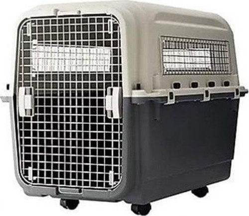Tekerlekli Köpek Taşıma Kafesi Krem/Siyah 120x94x80 Cm