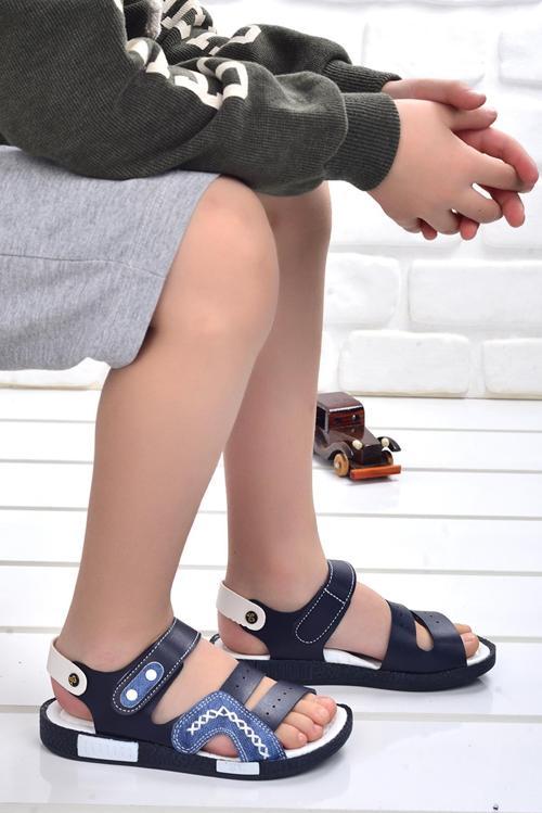 Erkek Çocuk Sandalet Şb 2498-07 Siyah - Mavi