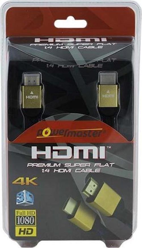 1.5 METRE 3D 4K UYUMLU 1.4 V GOLD YASSI ÖRGÜLÜ HDMI KABLO 