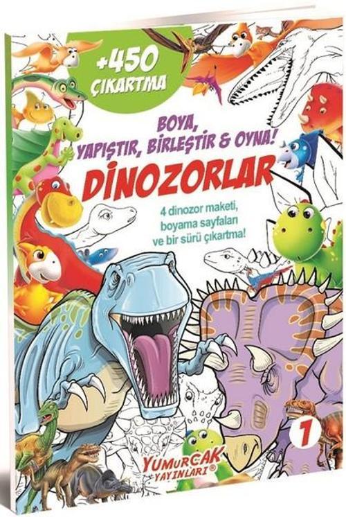 Dinozorlar 1-Boya Yapıştır Birleştir Oyna!