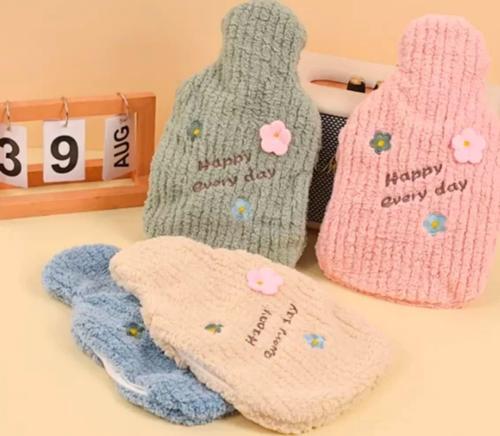 1 Litre El Geçirmeli Örgülü Sıcak Su Torbası Happy 