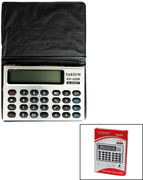 12 HANELİ MİNİ CEP - KILIFLI HESAP MAKİNESİ6.6X1.9X9.3CM TS-520B 