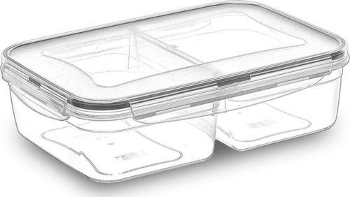 2 Bölmeli Sızdırmaz Contalı Kilitli Kapaklı 1 Litre Erzak Saklama Kabı -LC505 