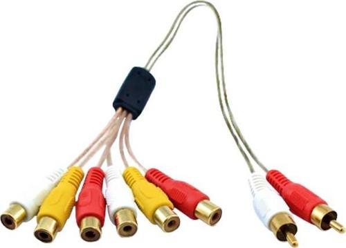 2 RCA ERKEK / 6 RCA DİŞİ 60 CM ŞEFFAF ARA KABLO