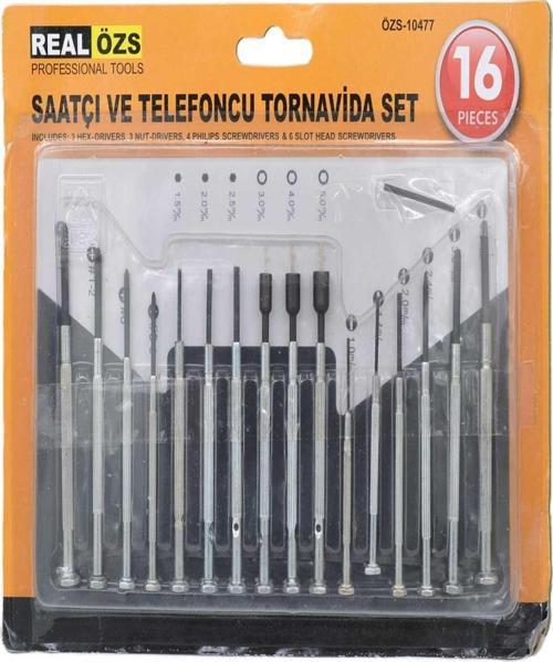 16 Parça Hassas Tornavida Seti Saatçi ve Telefoncu Tornavidası 
