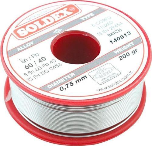 200 GR LEHİM İNCE 0,75 MM SOLDEX  SN60 PB40 