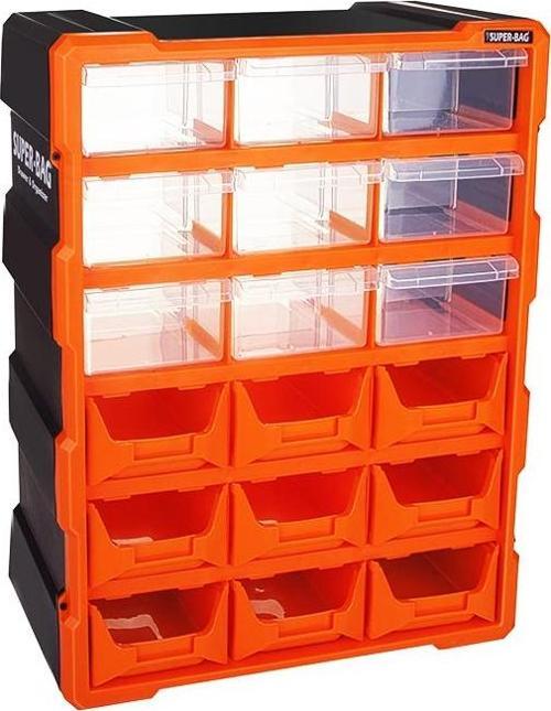 18Lİ 9 KAPALI+9 AÇIK MONOBLOCK AVADANLIK ÇEKMECE SETİ38.1X15.7X47.5CM 