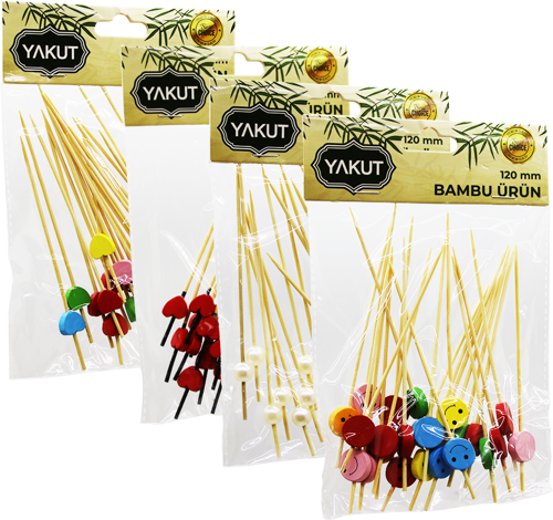 24 ADET BAMBU KOKTEYL KÜRDAN 120MM