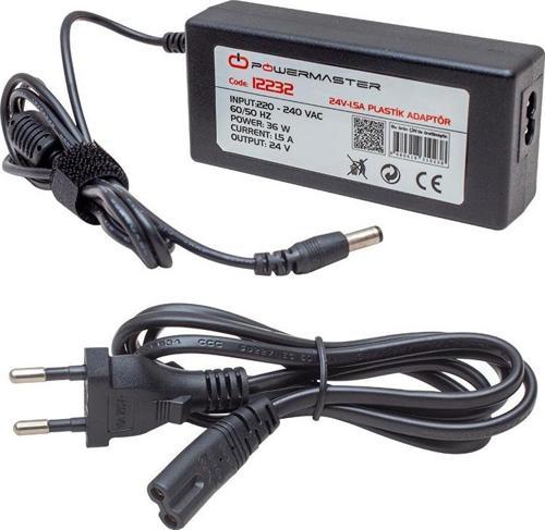 24 VOLT - 1.5 AMPER 5.5*2.5 UÇLU PLASTİK KASA MASAÜSTÜ ADAPTÖR 